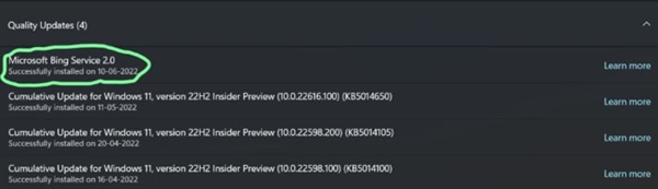 Windows悄悄推送Bing捆绑补丁：用户无法卸载